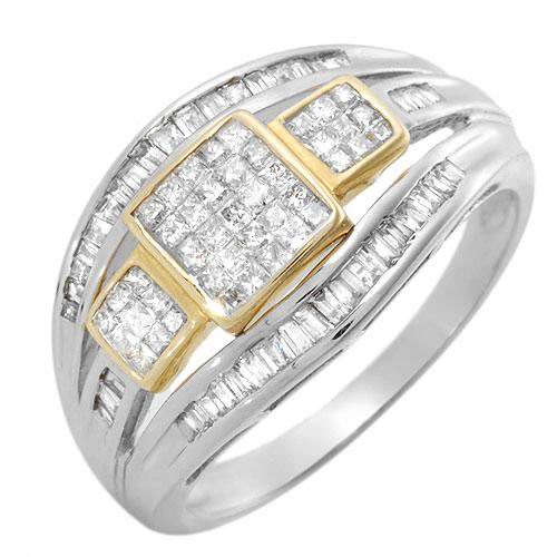 .75ct GENUINE DIAMOND CLUSTER RING SOLID 14K GOLD